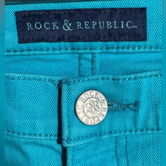 Rock & Republic Berlin Turquoise Skinny Jeans Size 16 - Picture 2 of 7
